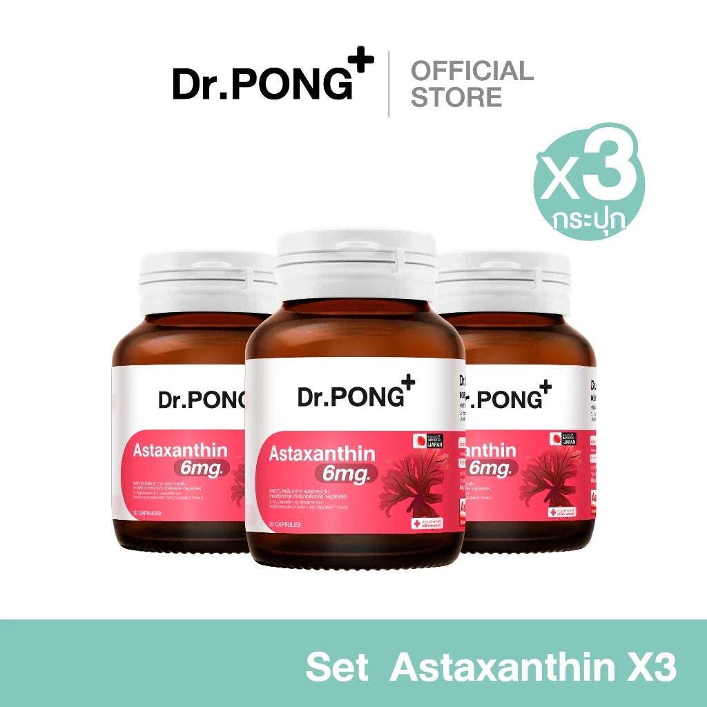 Dr.PONG+ AstaREAL Japan Astaxanthin 6mg Anti-Aging Antioxidan Skin Healthy