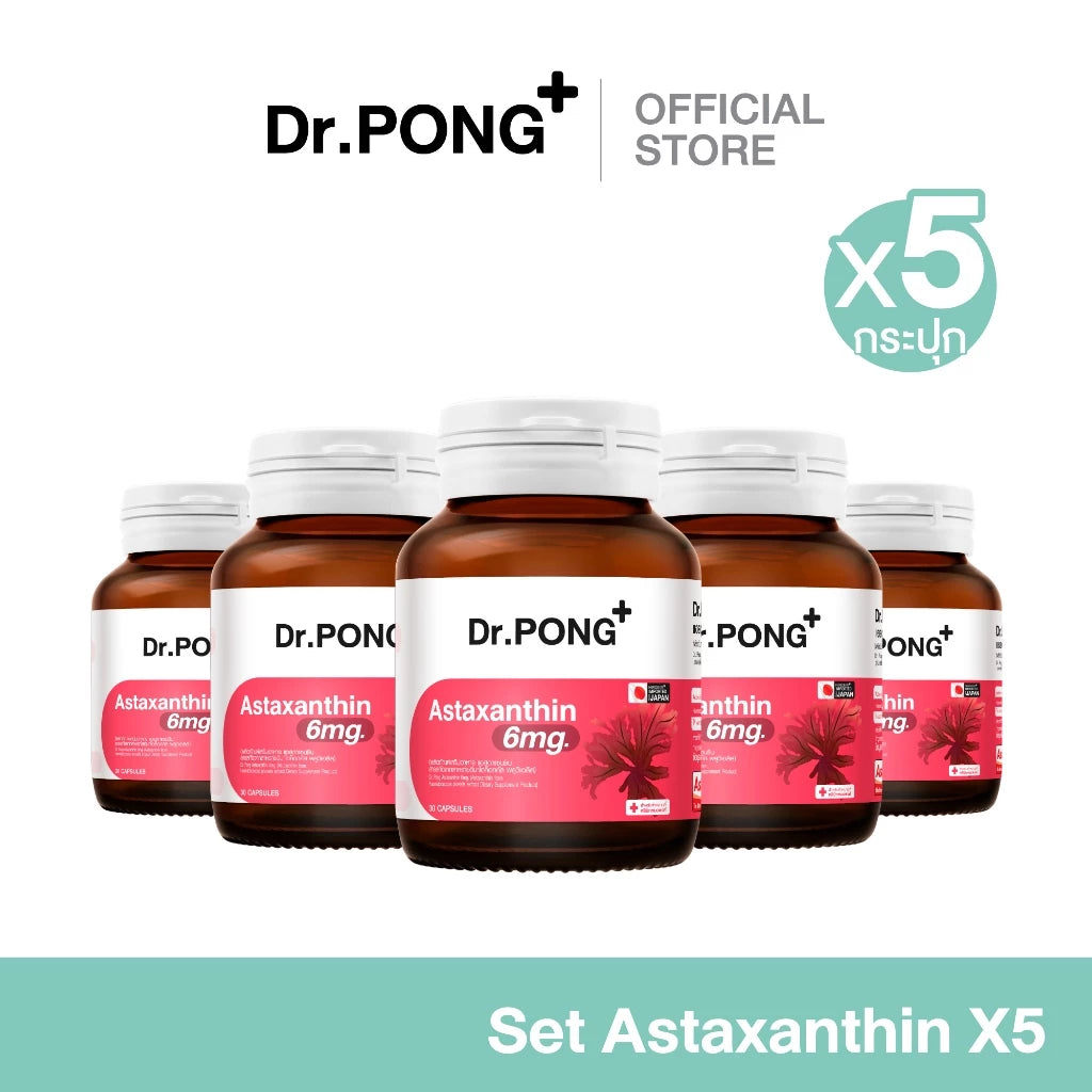 Dr.PONG+ AstaREAL Japan Astaxanthin 6mg Anti-Aging Antioxidan Skin Healthy